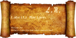 Labritz Mariann névjegykártya